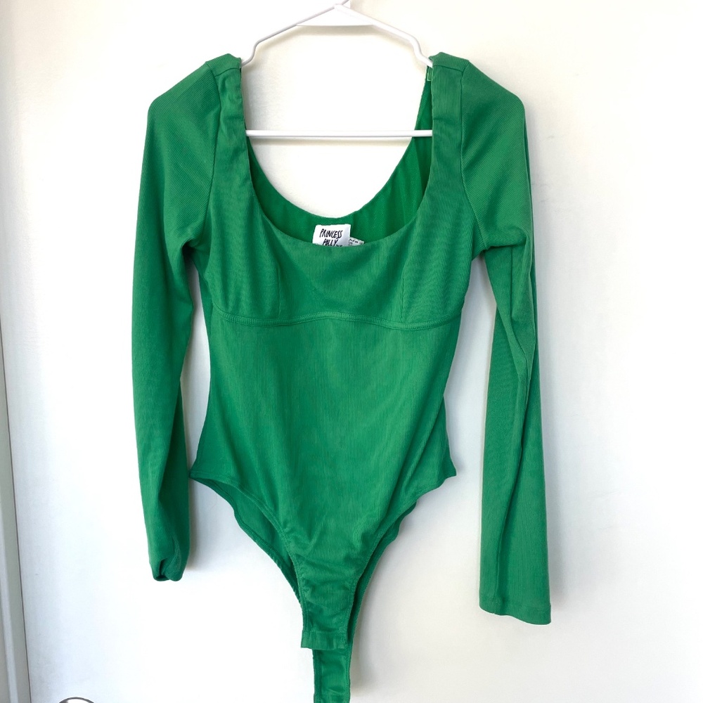 PRINCESS POLLY CROSBY LONG SLEEVE BODYSUIT GREEN